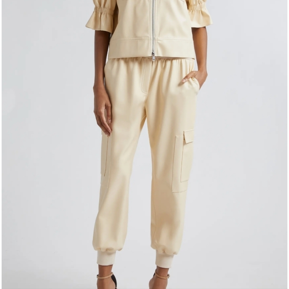 Cinq a Sept  Giles Faux Leather Jogger Pants XL